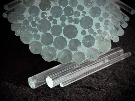Multi-size Clear Circles, 1oz, COE 96 Murrini Millefiori