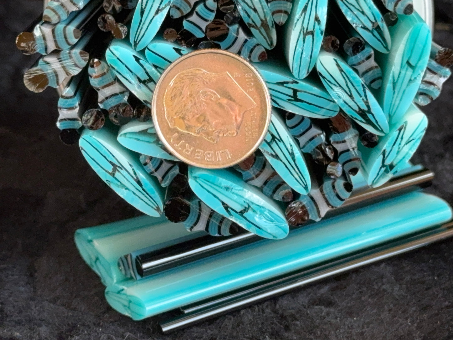 Turquoise Dragonfly Kits, COE 96 Murrini Millefiori