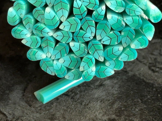 Turquoise Ombré Leaves, 1oz, COE 96 Murrini Millefiori