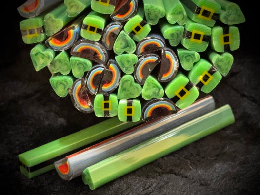 St. Patrick's Day Mix, 1.3+oz, COE 96 Murrini Millefiori