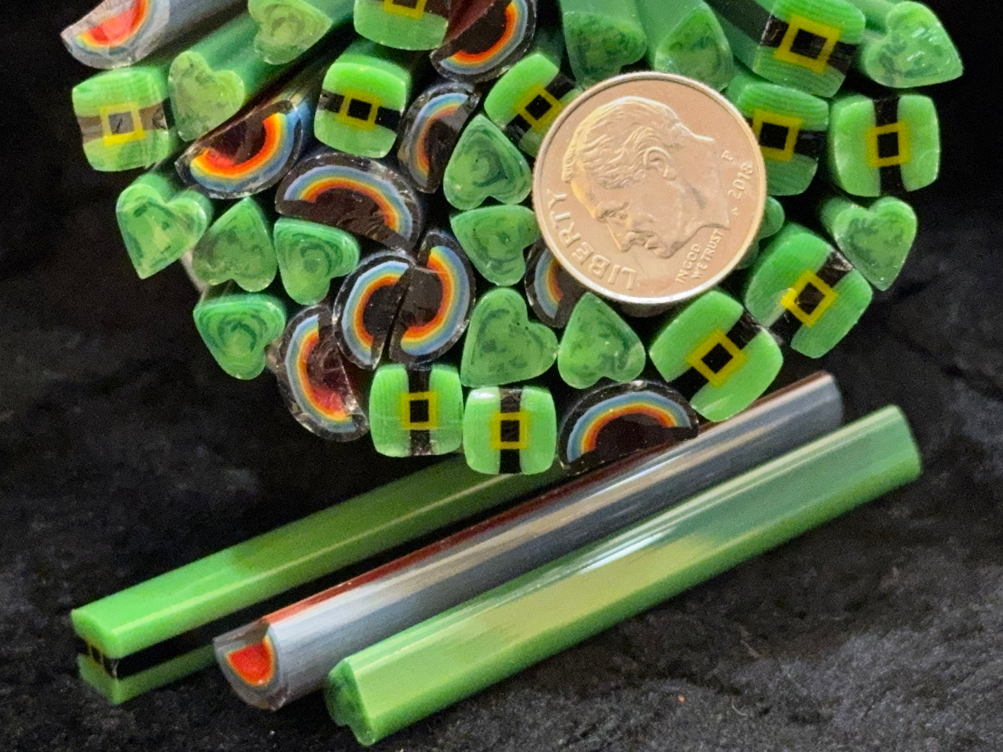 St. Patrick's Day Mix, 1.3+oz, COE 96 Murrini Millefiori