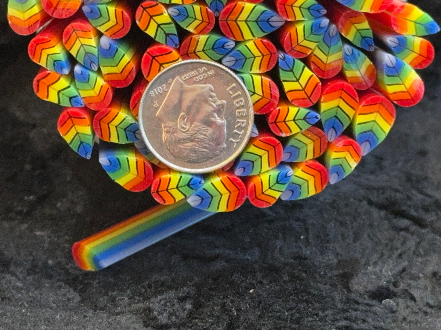 Rainbow Leaves, 1oz, COE 96 Murrini Millefiori