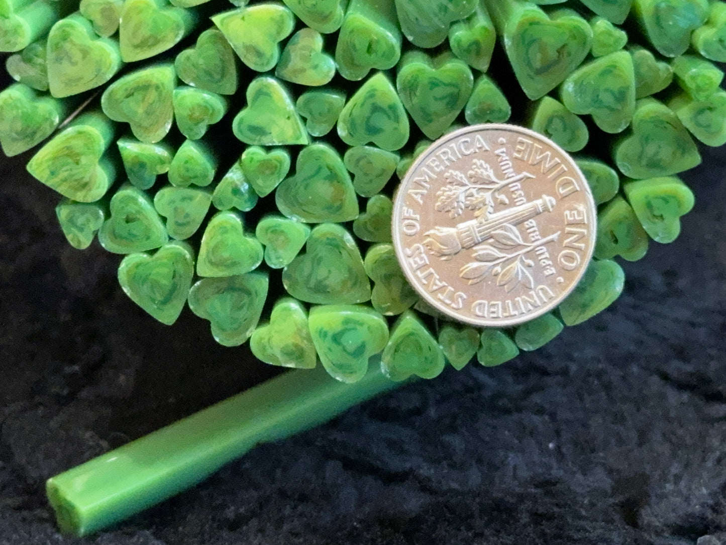 Multi-size Opal Variegated Shamrocks, 1oz, COE 96 Murrini Millefiori