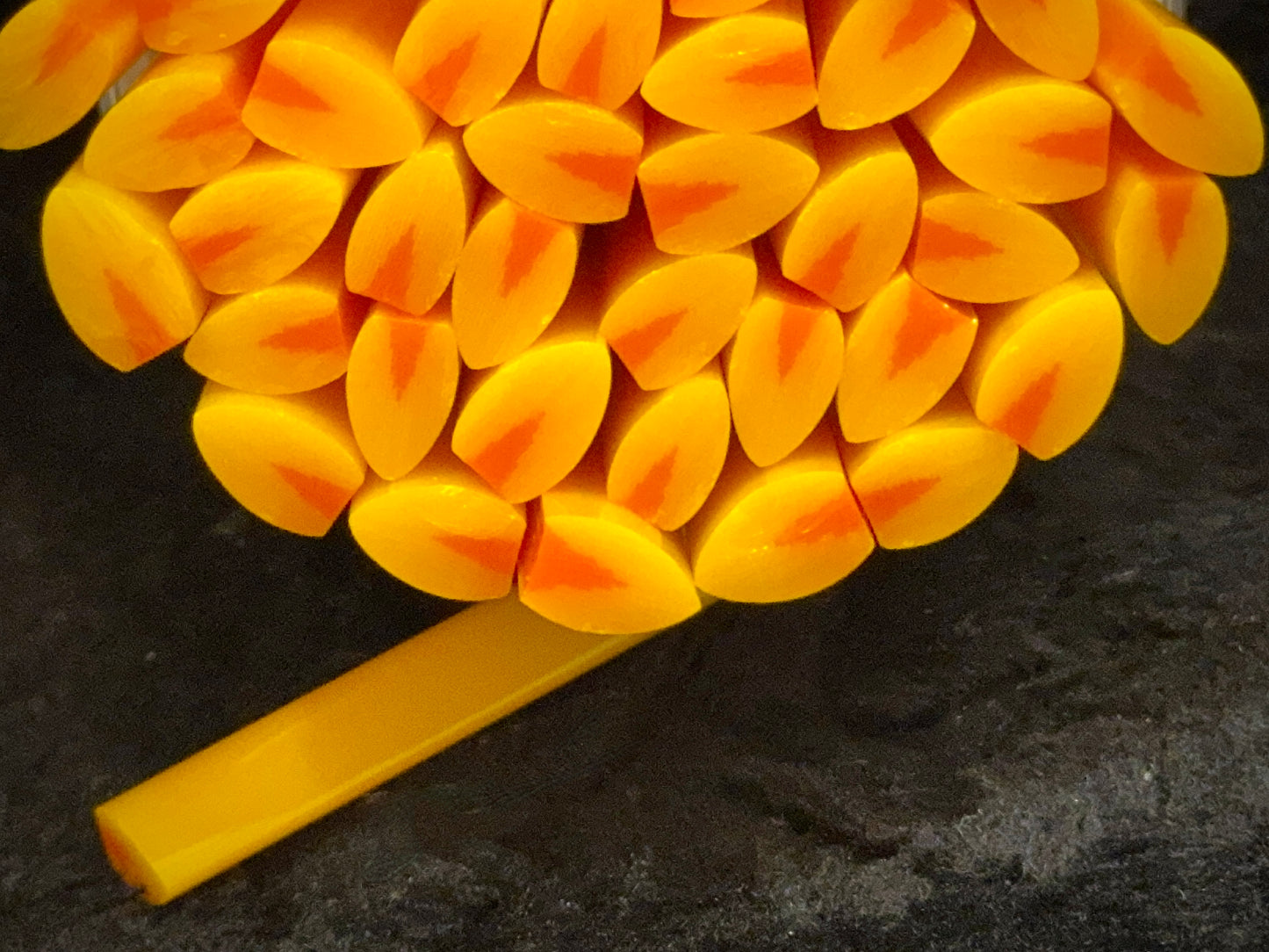 Flat-End Sunflower Petals with Frit Blend, 1.5oz, COE 96 Murrini Millefiori