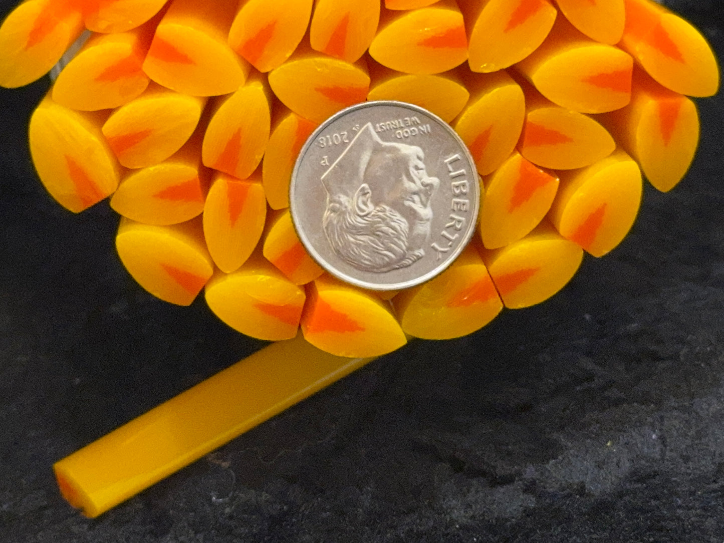 Flat-End Sunflower Petals with Frit Blend, 1.5oz, COE 96 Murrini Millefiori