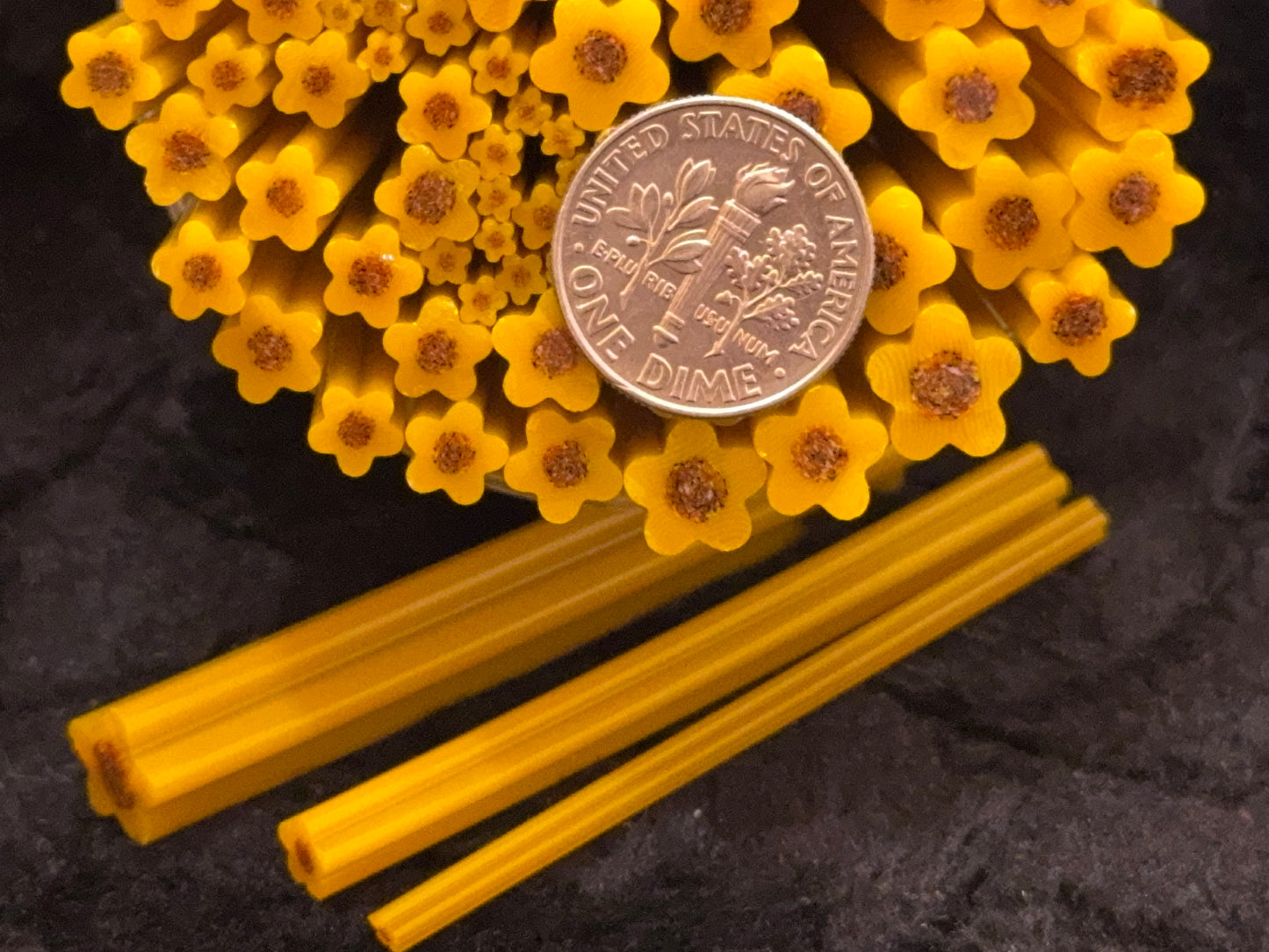 Rippled Sunflower Fields, (Multi-size) 1oz, COE 96 Murrini Millefiori