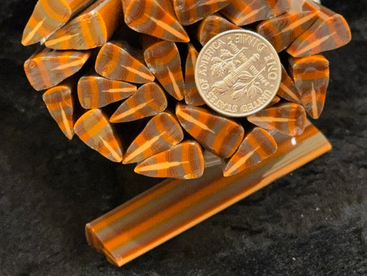 Fall Striped Daisy Petal, 1.5oz, COE 96 Murrini Millefiori