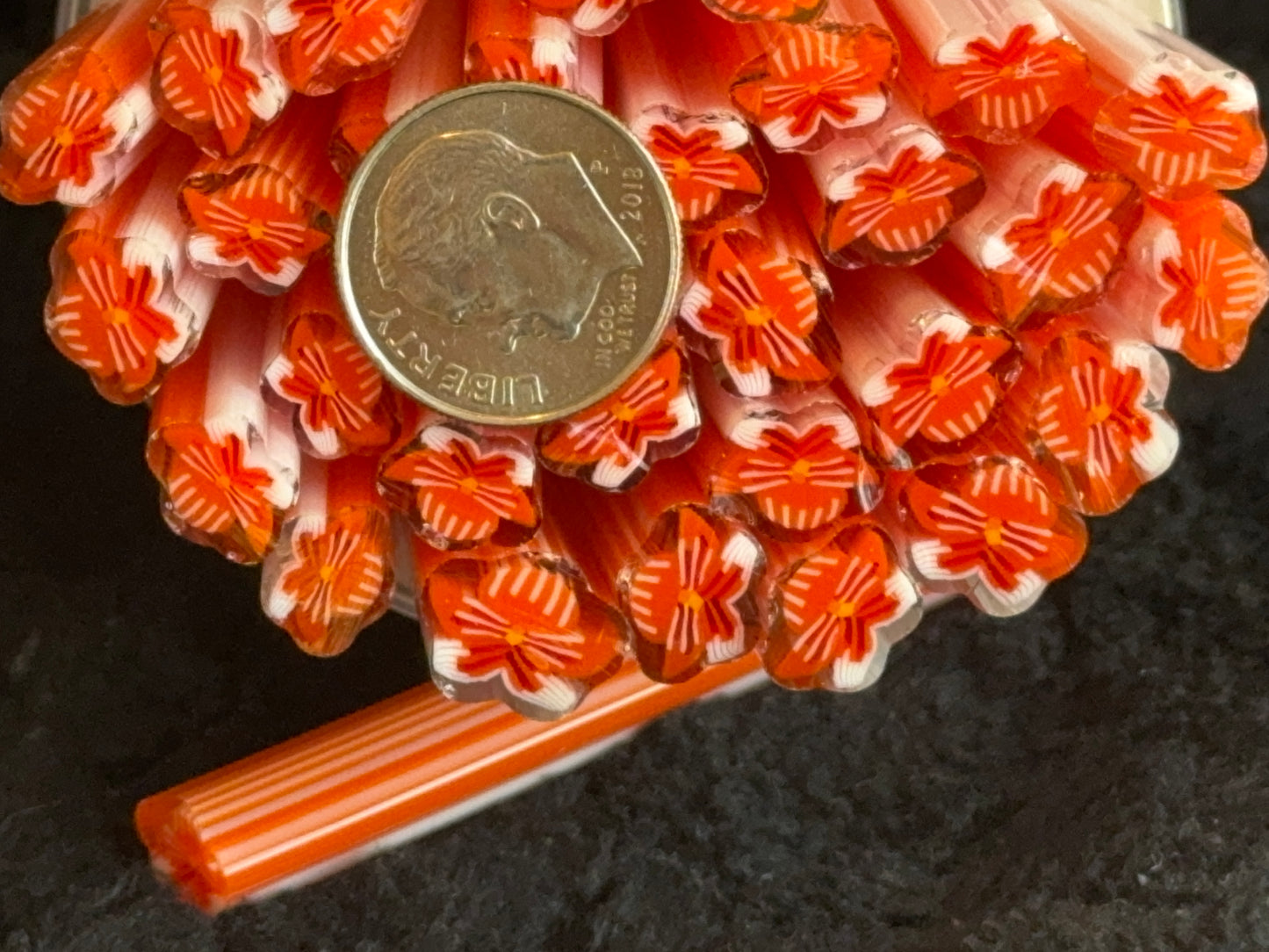 5 Pansy Pack with Leaf, 1.5oz (and as singles)COE 96 Murrini Millefiori