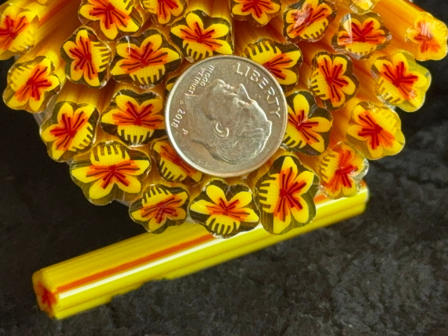 5 Pansy Pack with Leaf, 1.5oz (and as singles)COE 96 Murrini Millefiori