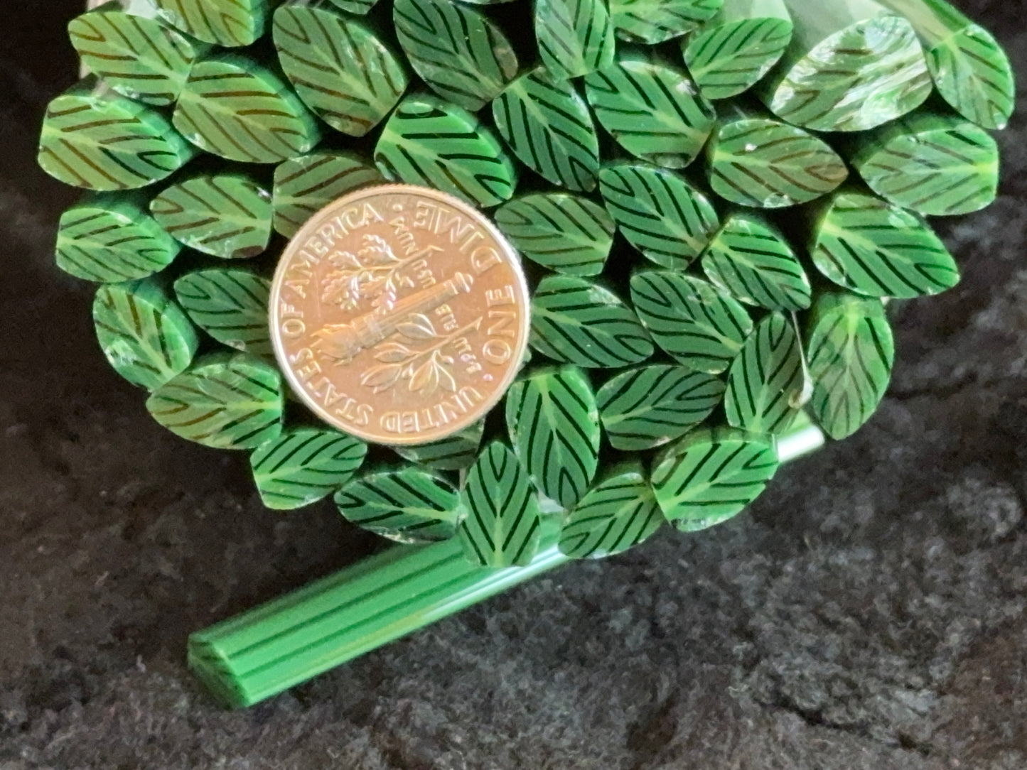 Pansy Leaves, 1oz, COE 96 Murrini Millefiori