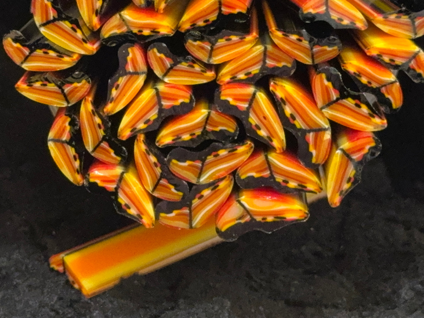 Tack Fuse Monarch Wings, 1oz, COE 96 Murrini Millefiori