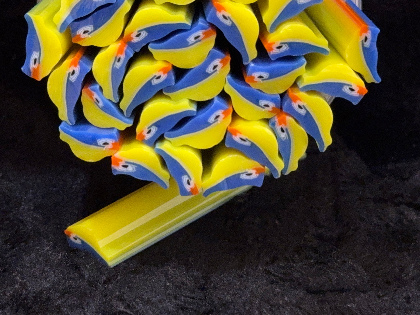 Yellow Belly Bluebirds, 1oz, COE 96 Murrini