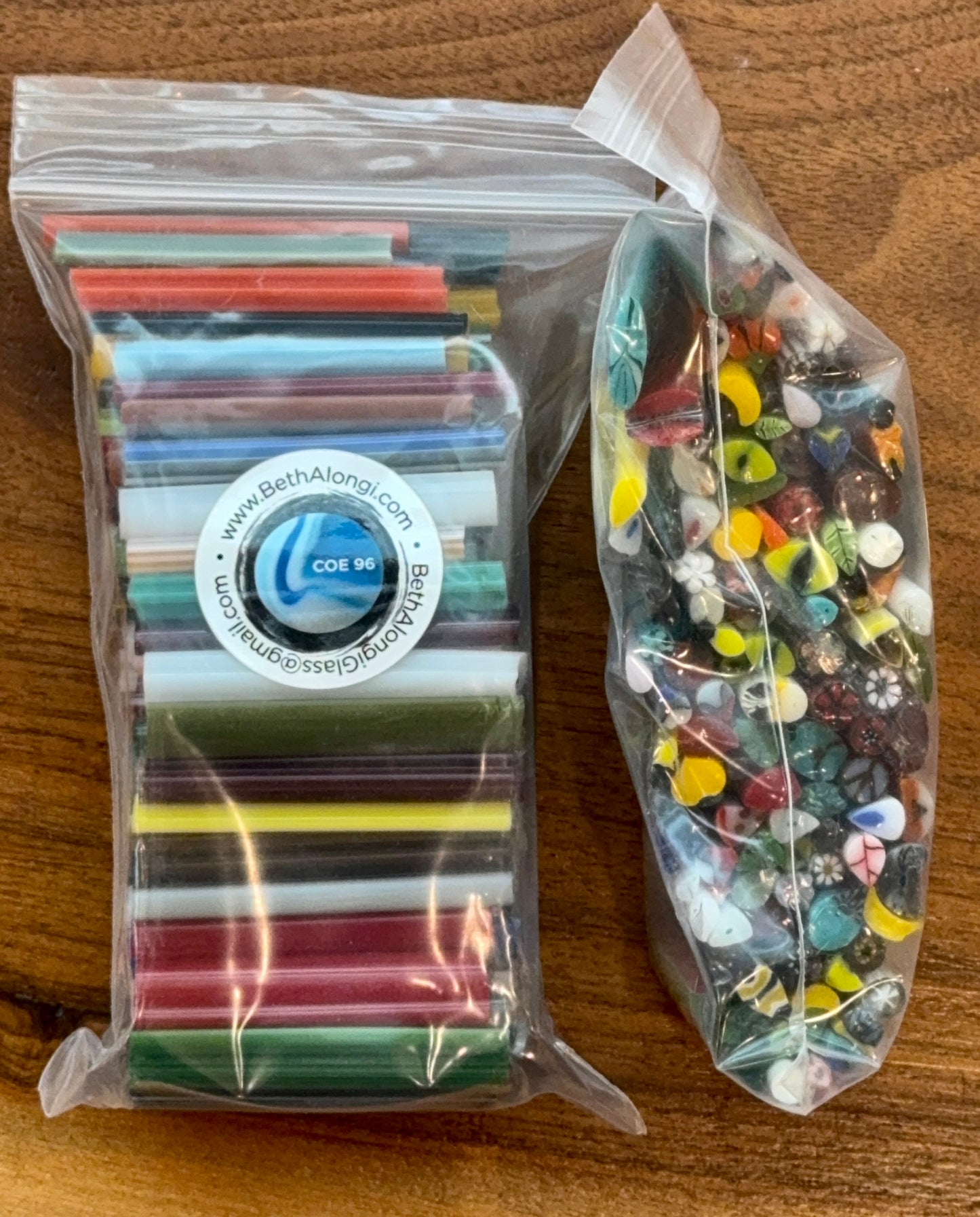 2-inch Scrap Canes, 1 Pound, COE 96 Murrini Millefiori