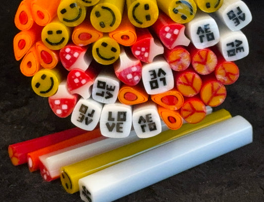 Five Hippie Designs, COE 96, Murrini Millefiori