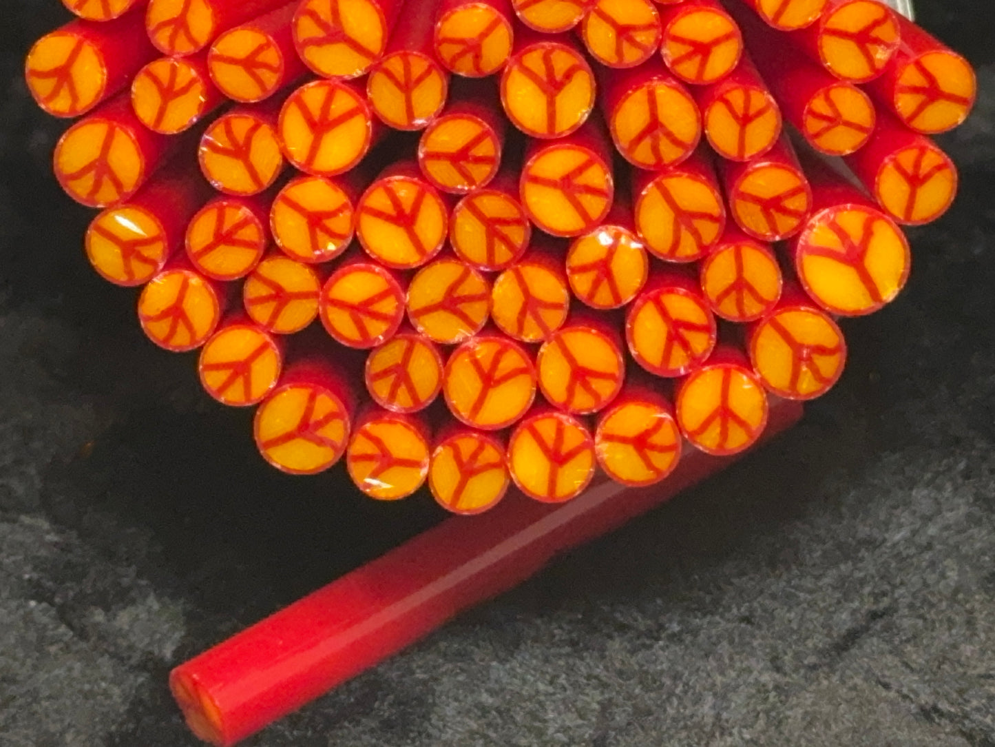 SECONDS Peace Signs, 1.5oz, COE 96 Murrini Millefiori