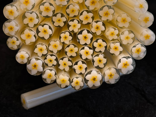 Little White Wall Flower, 1oz, COE 96 Murrini Millefiori