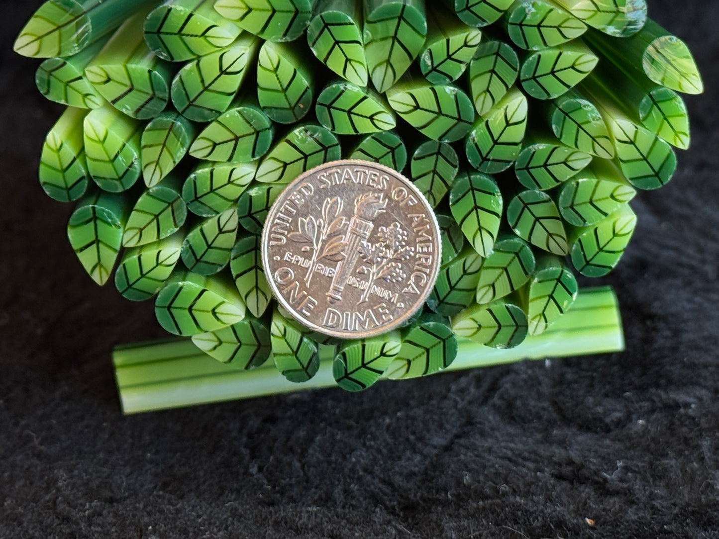 Green Ombré Leaves, 1oz, COE 96 Murrini Millefiori