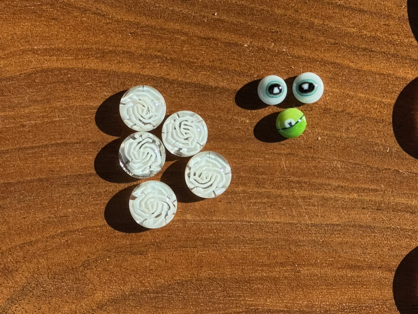 Hazel Critter Eyes (sizes vary), 1oz, COE 96 Murrini Millefiori