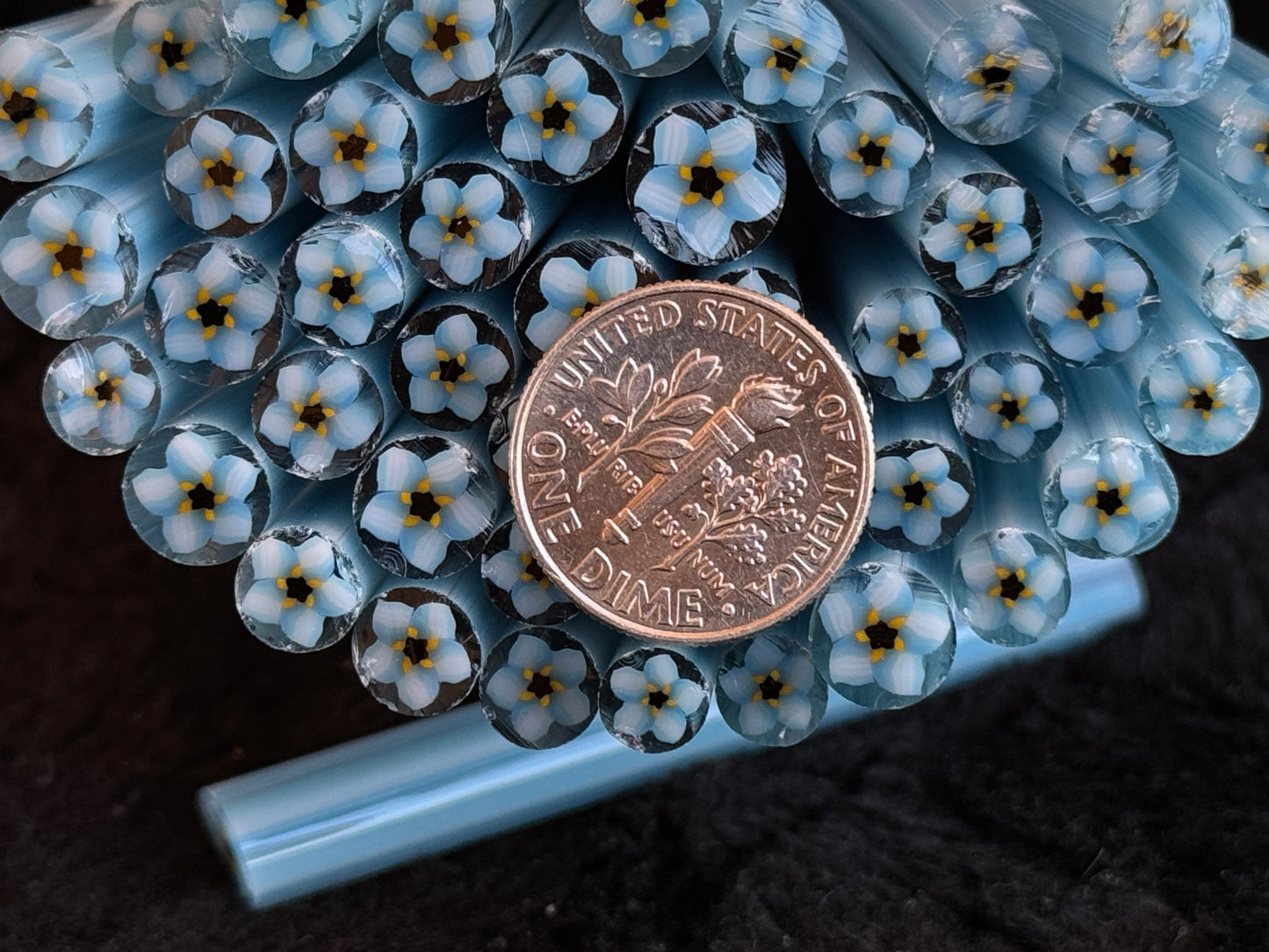 Baby Blues, 1oz, COE 96 Murrini Millefiori