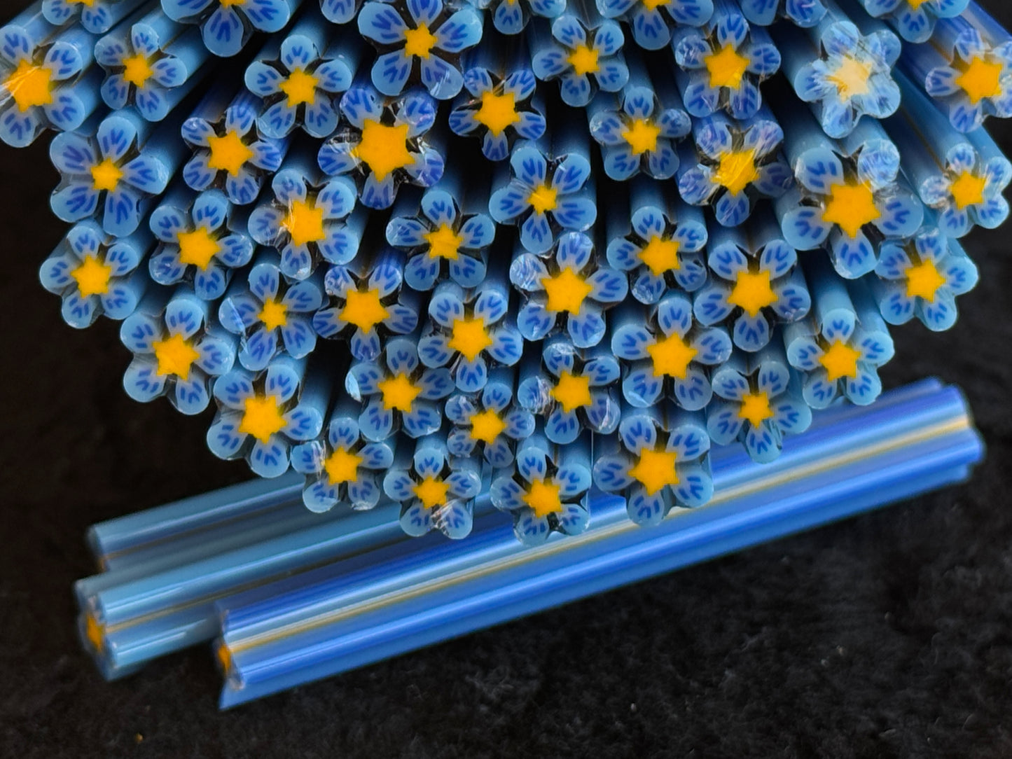 Blue Wildflowers, 1oz, COE 96 Murrini Millefiori