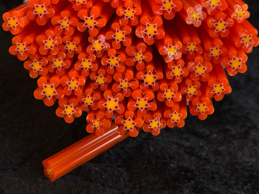 Orange Wildflowers, 1oz, COE 96 Murrini Millefiori