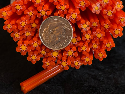 Orange Wildflowers, 1oz, COE 96 Murrini Millefiori