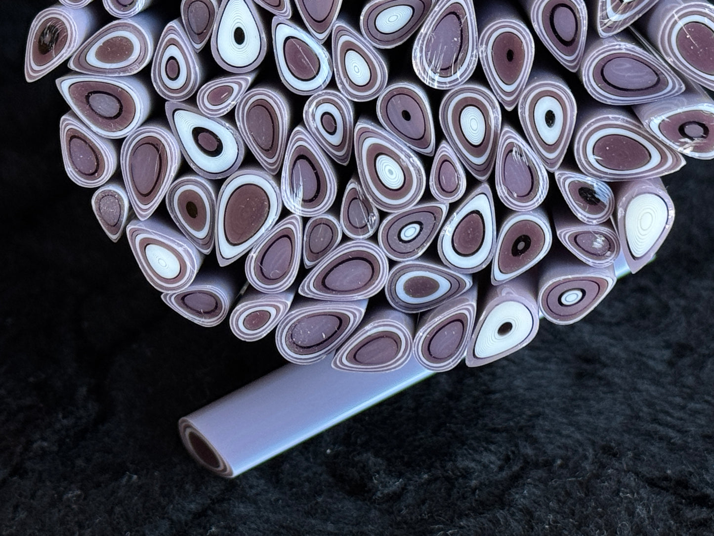 Lilac Multi-size Teardrops, 1.5oz, COE 96 Murrini