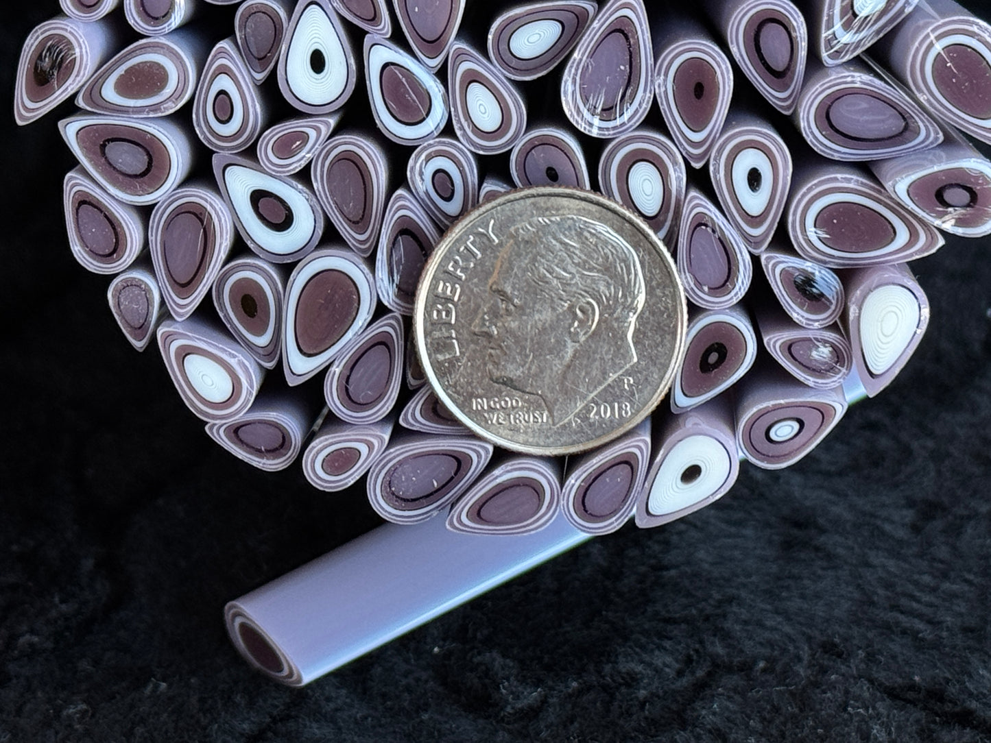 Lilac Multi-size Teardrops, 1.5oz, COE 96 Murrini