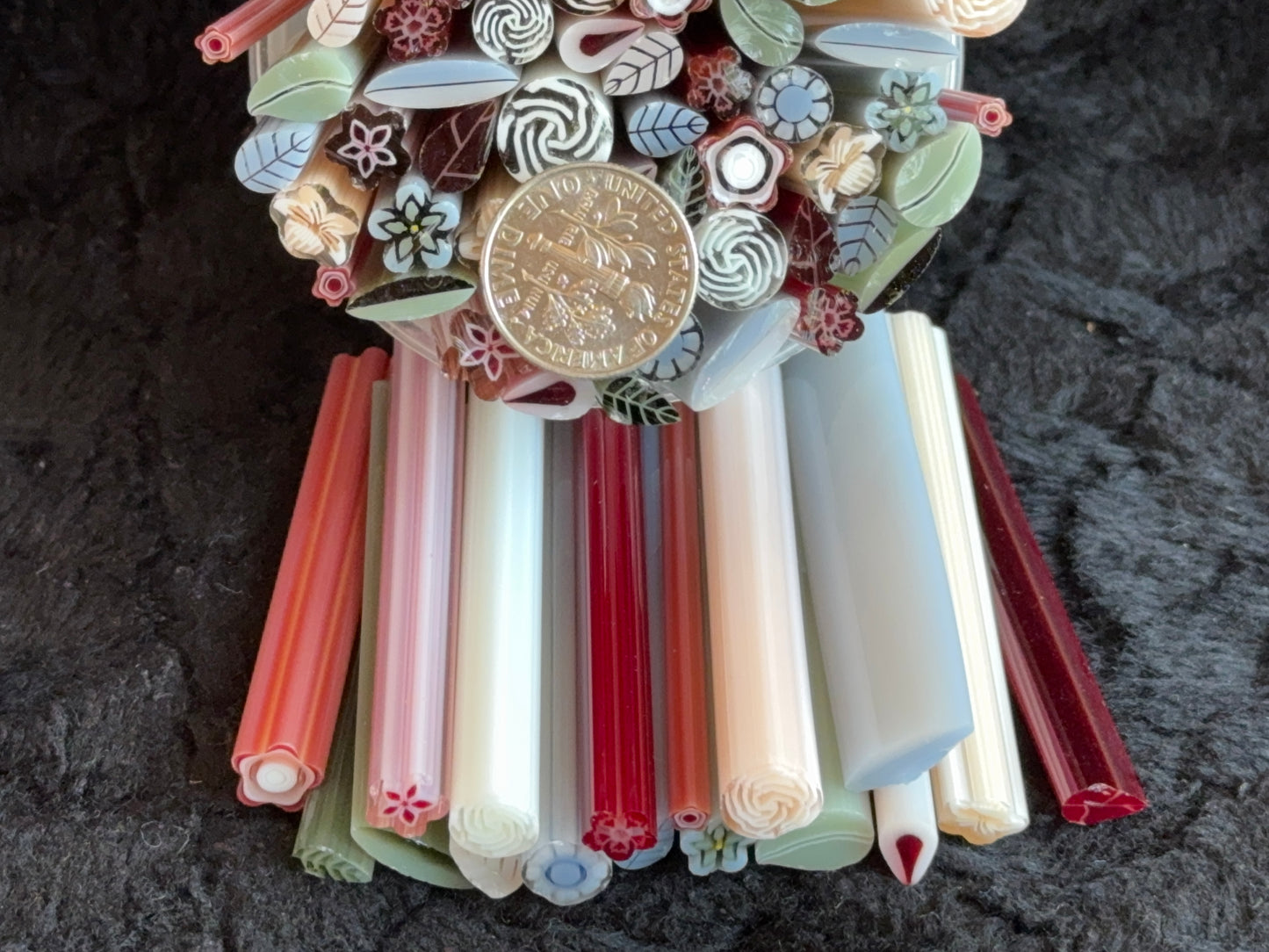 17 Cane Wedding Mix, 2.5+oz, COE 96 Murrini Millefiori