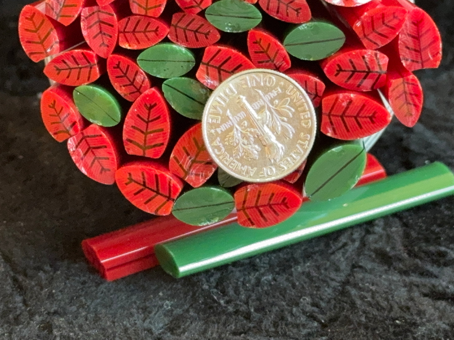 Red Poinsettia Kits with Frit Mix, COE 96 Murrini Millefiori