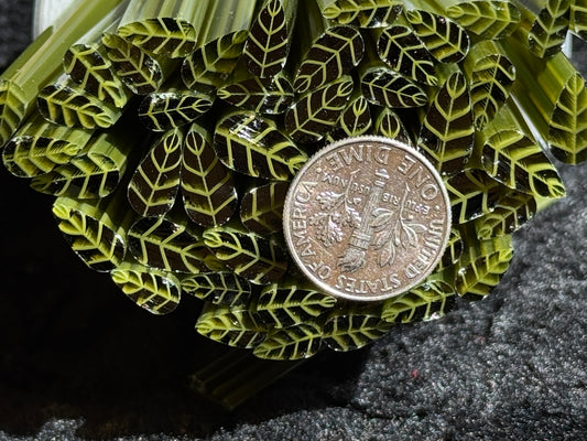 Olive Leaves (Transparent), 1oz, COE 96 Murrini Millefiori