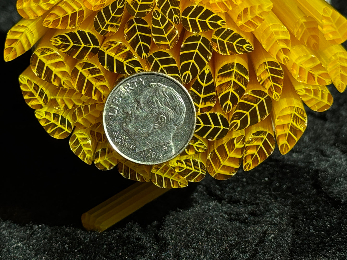 Yellow Leaves (Transparent), 1oz, COE 96 Murrini Millefiori