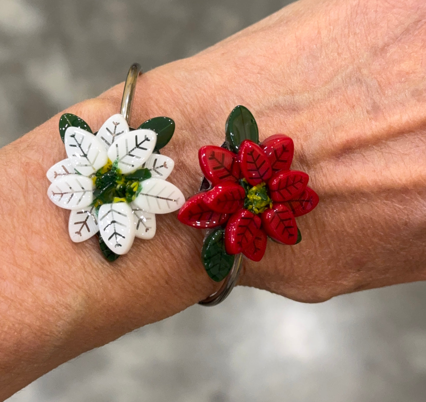 White Poinsettia Kits with Frit Mix, COE 96 Murrini Millefiori