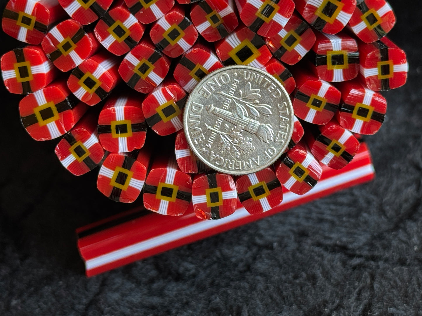 Santa Belly  1+oz, COE 96 Murrini Millefiori