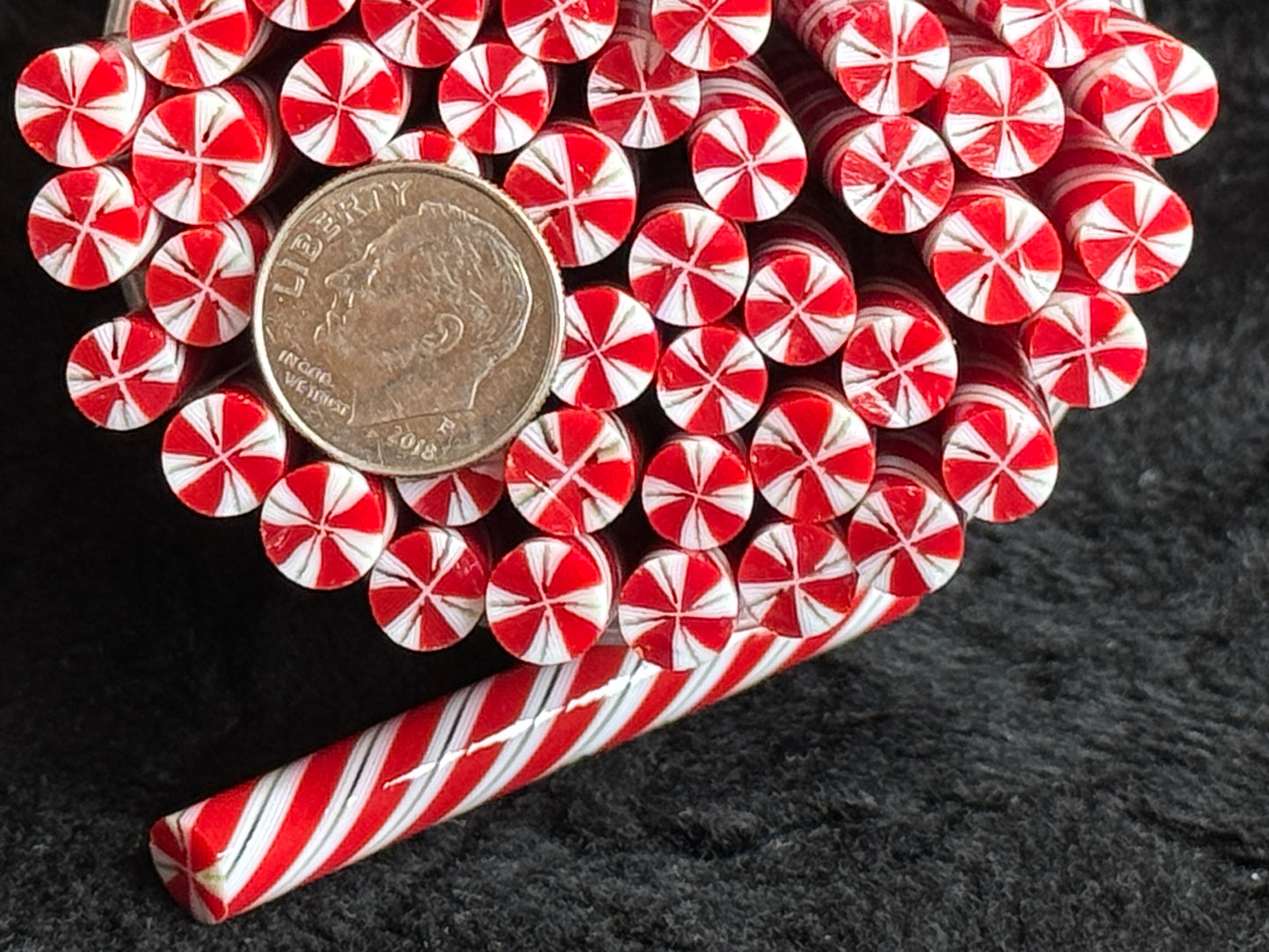 Christmas Twists, 1oz, COE 96 Murrini Millefiori