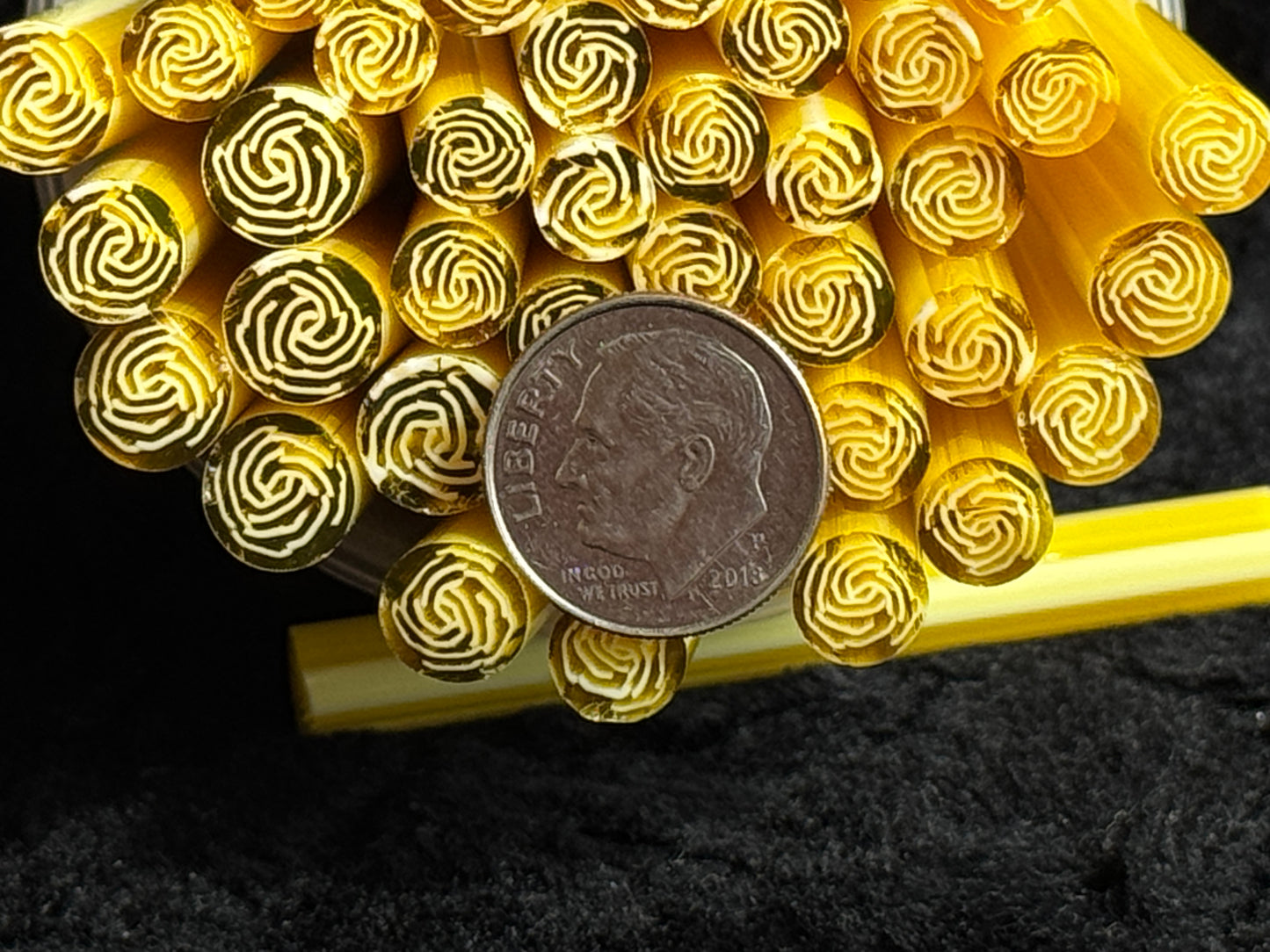 Yellow Roses, 1.10+oz, COE 96 Murrini Millefiori