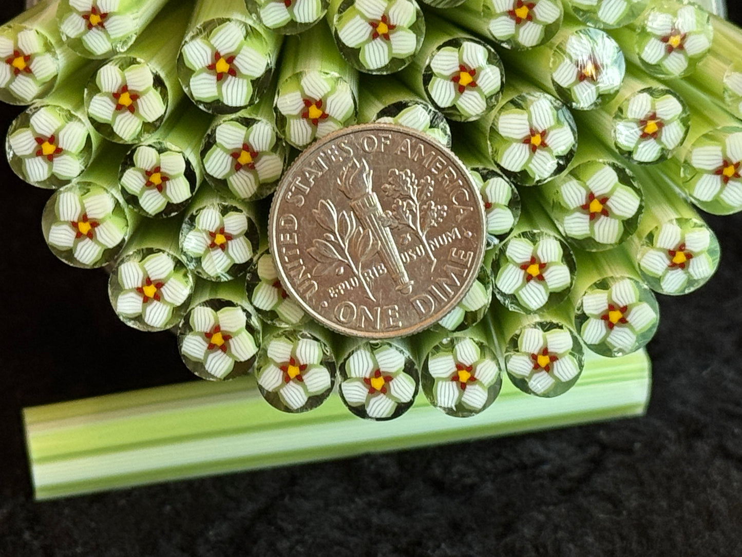 Christmas Blossoms, 1oz, COE 96 Murrini Millefiori