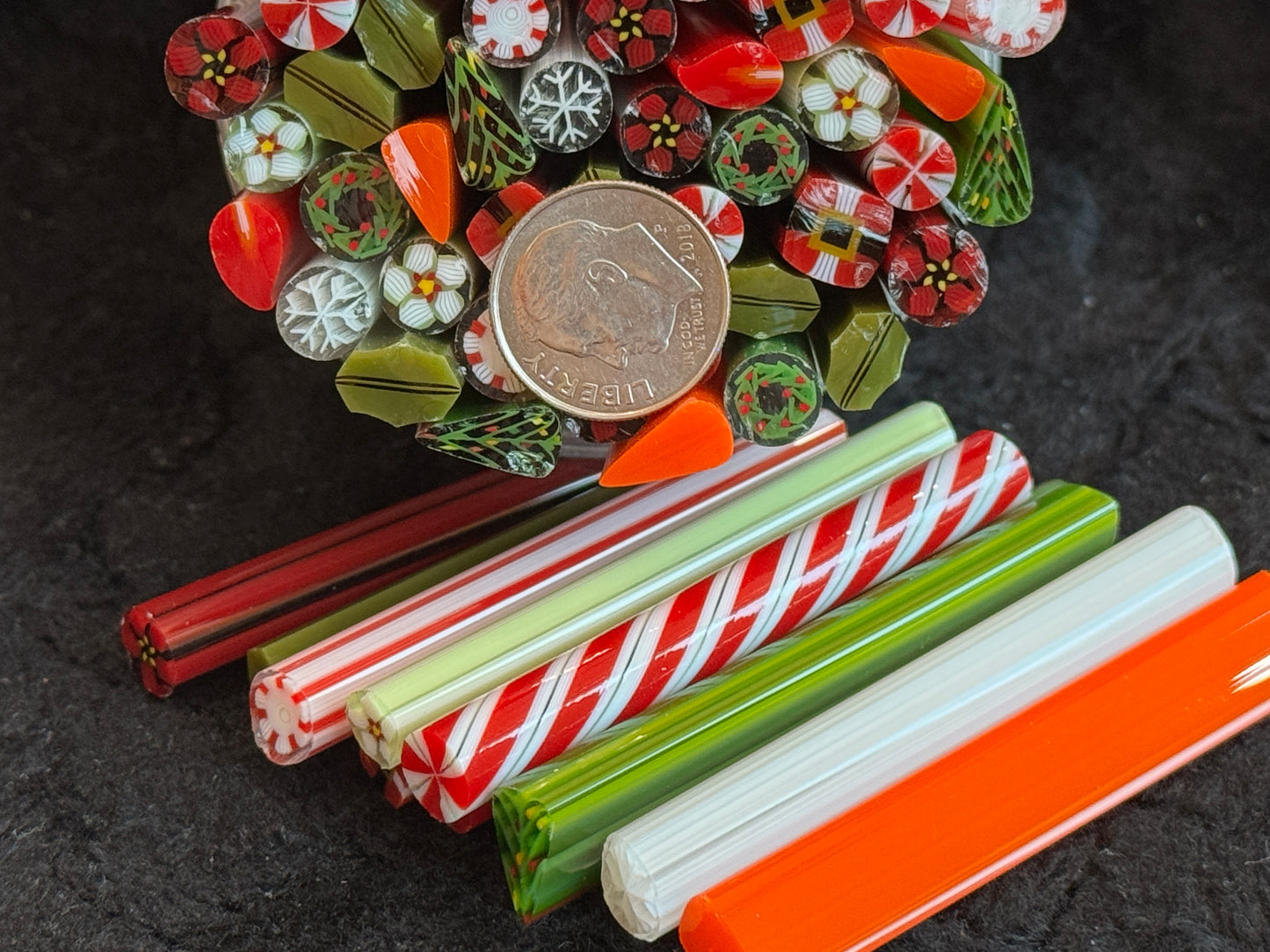 2026 Christmas Mix, 2.1+oz. COE 96, Murrini Millefiori