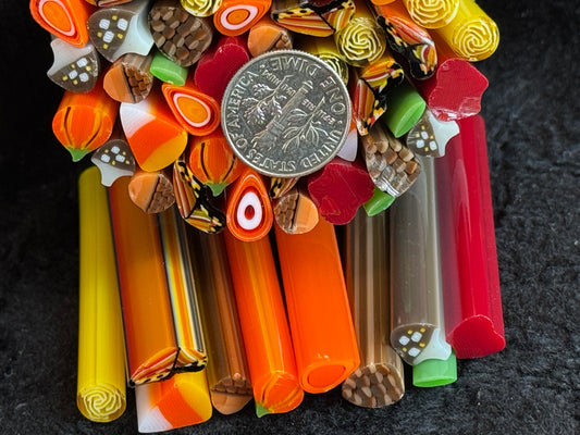 Fall Fun Mix, 1.7+oz. COE 96, Murrini Millefiori