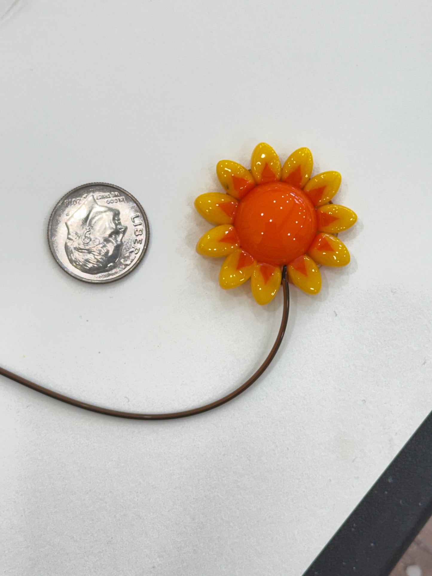 Sunflower Flat-End Petals with Orange accent, 1.20oz, COE 96 Murrini Millefiori