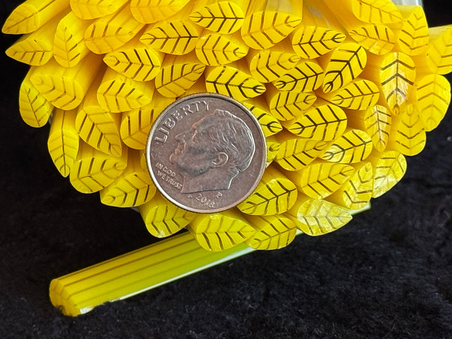 Yellow Opal Leaves, 1oz, COE 96 Murrini Millefiori