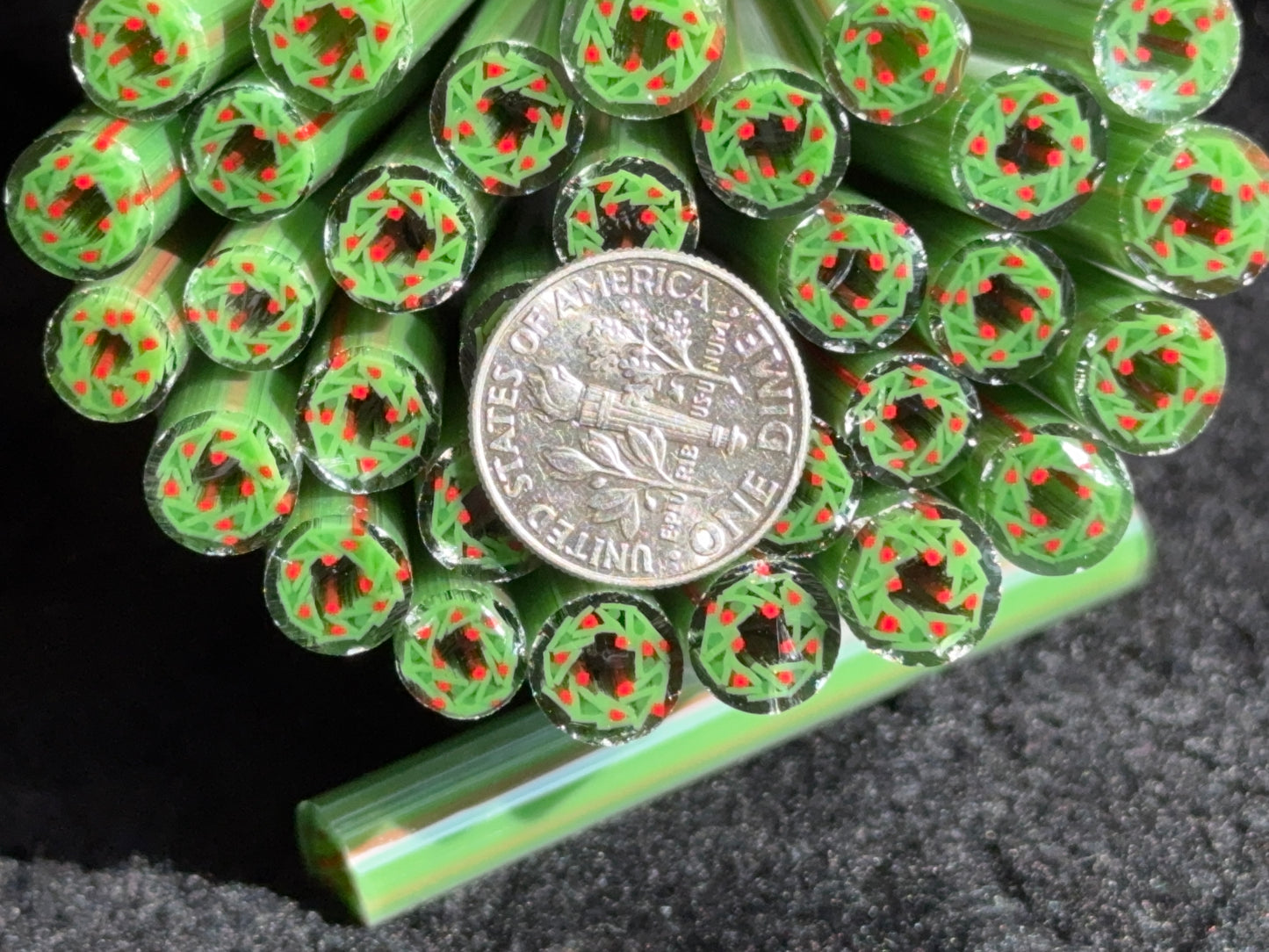 Wreath, 1.15oz, COE 96 Murrini Millefiori