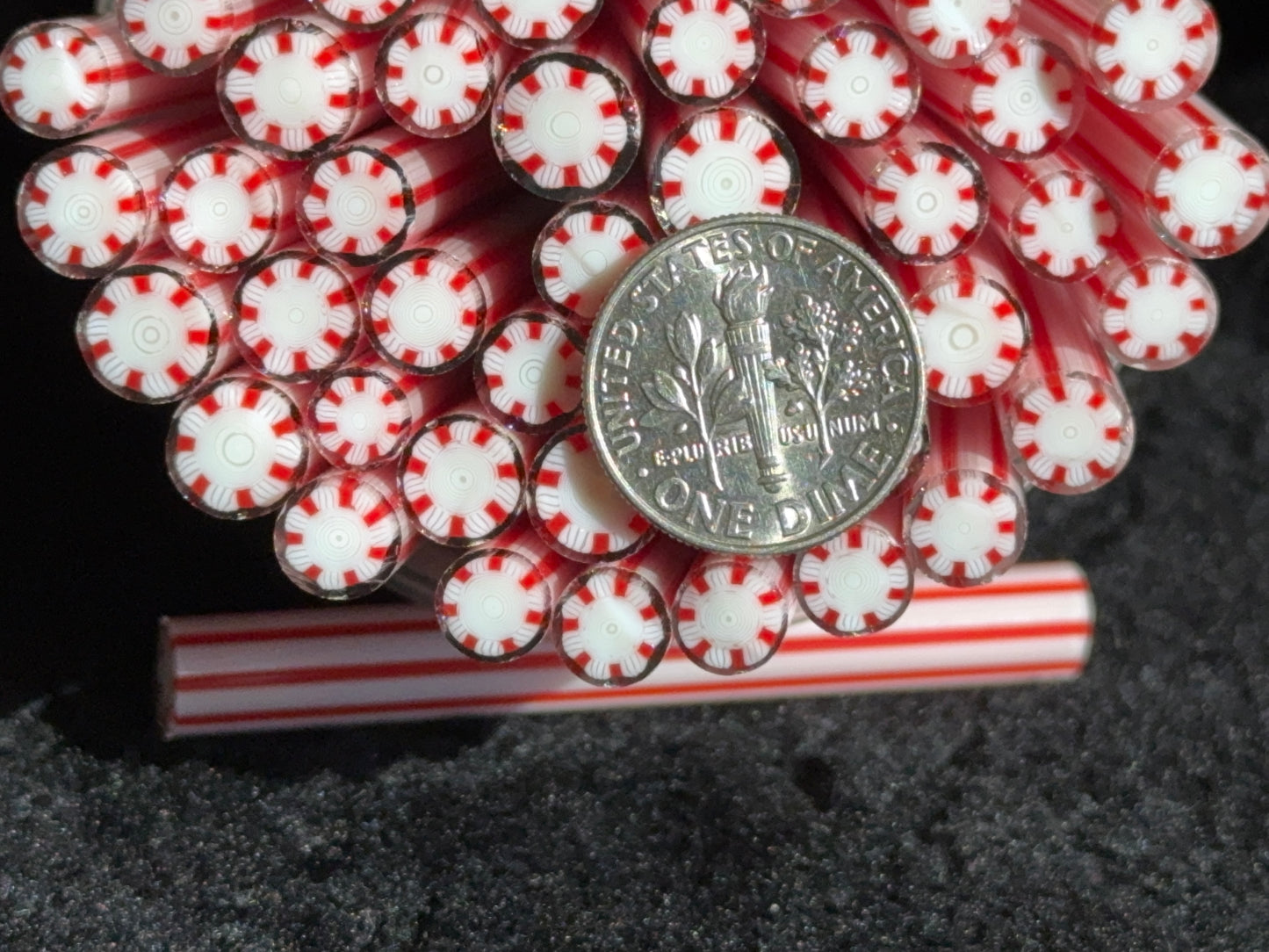 Peppermints, 1oz, COE 96 Murrini Millefiori