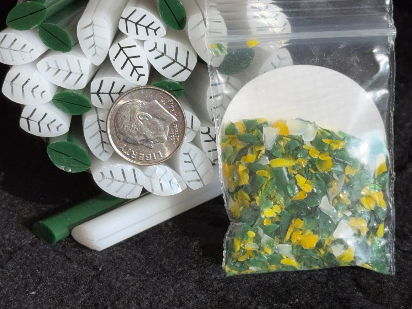 White Poinsettia Kits with Frit Mix 1.75oz, COE 96 Murrini Millefiori
