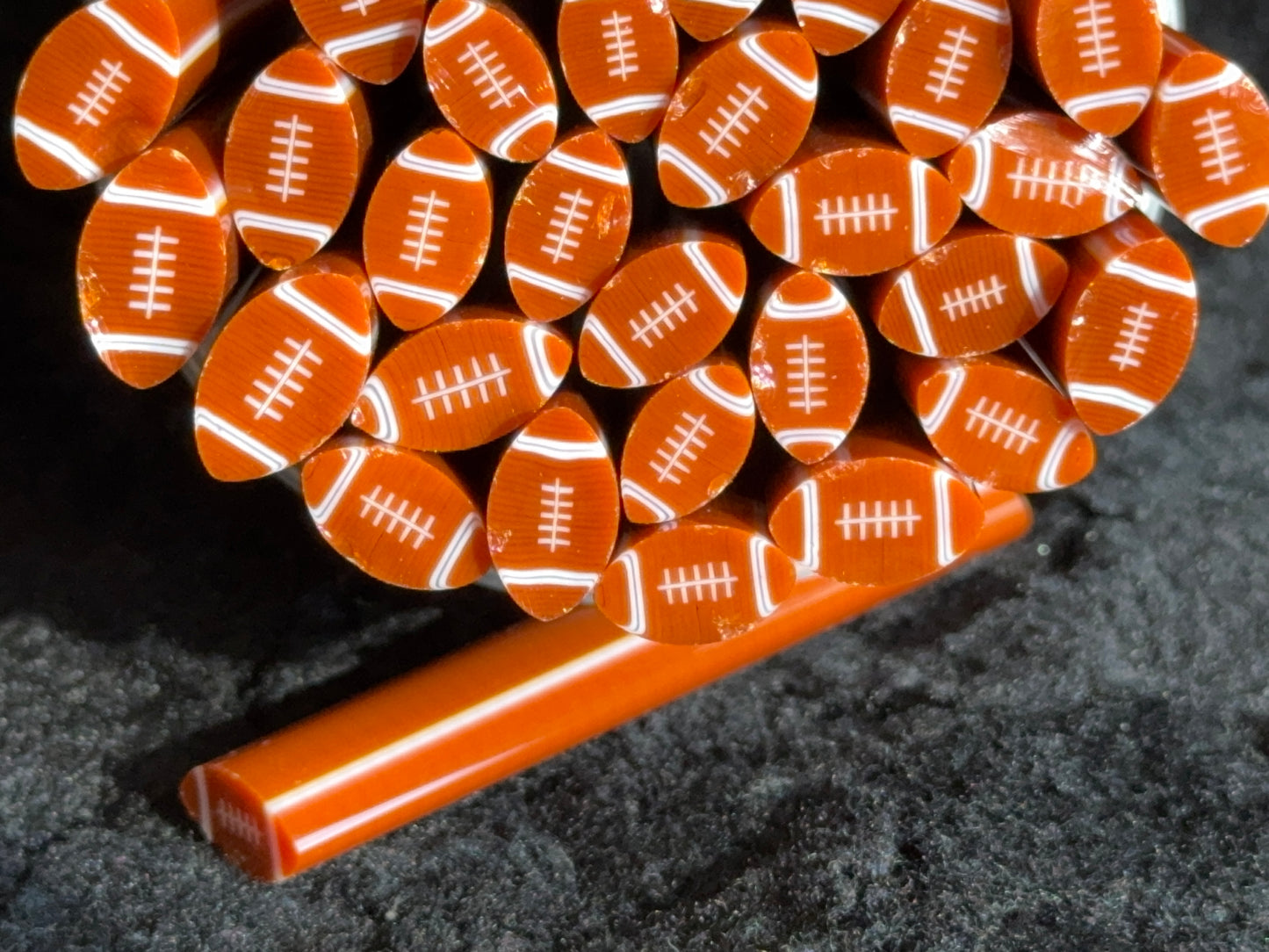 Footballs, 1+oz., COE 96 Murrini Millefiori