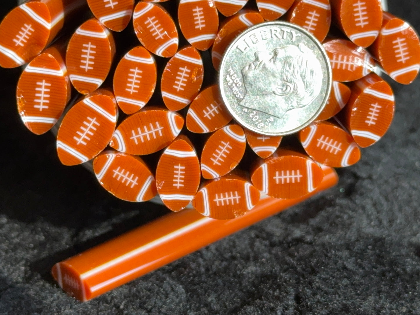 Footballs, 1+oz., COE 96 Murrini Millefiori