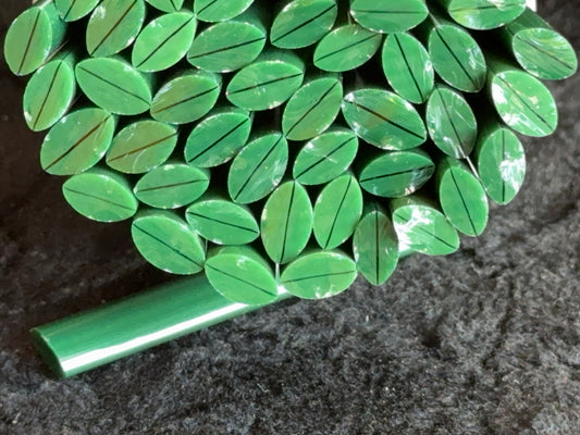 Single Vein Dark Green Leaves, 1oz, COE 96 Murrini Millefiori