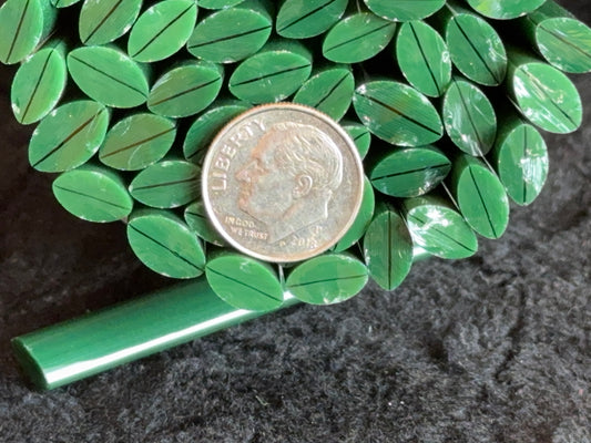 Single Vein Dark Green Leaves, 1oz, COE 96 Murrini Millefiori
