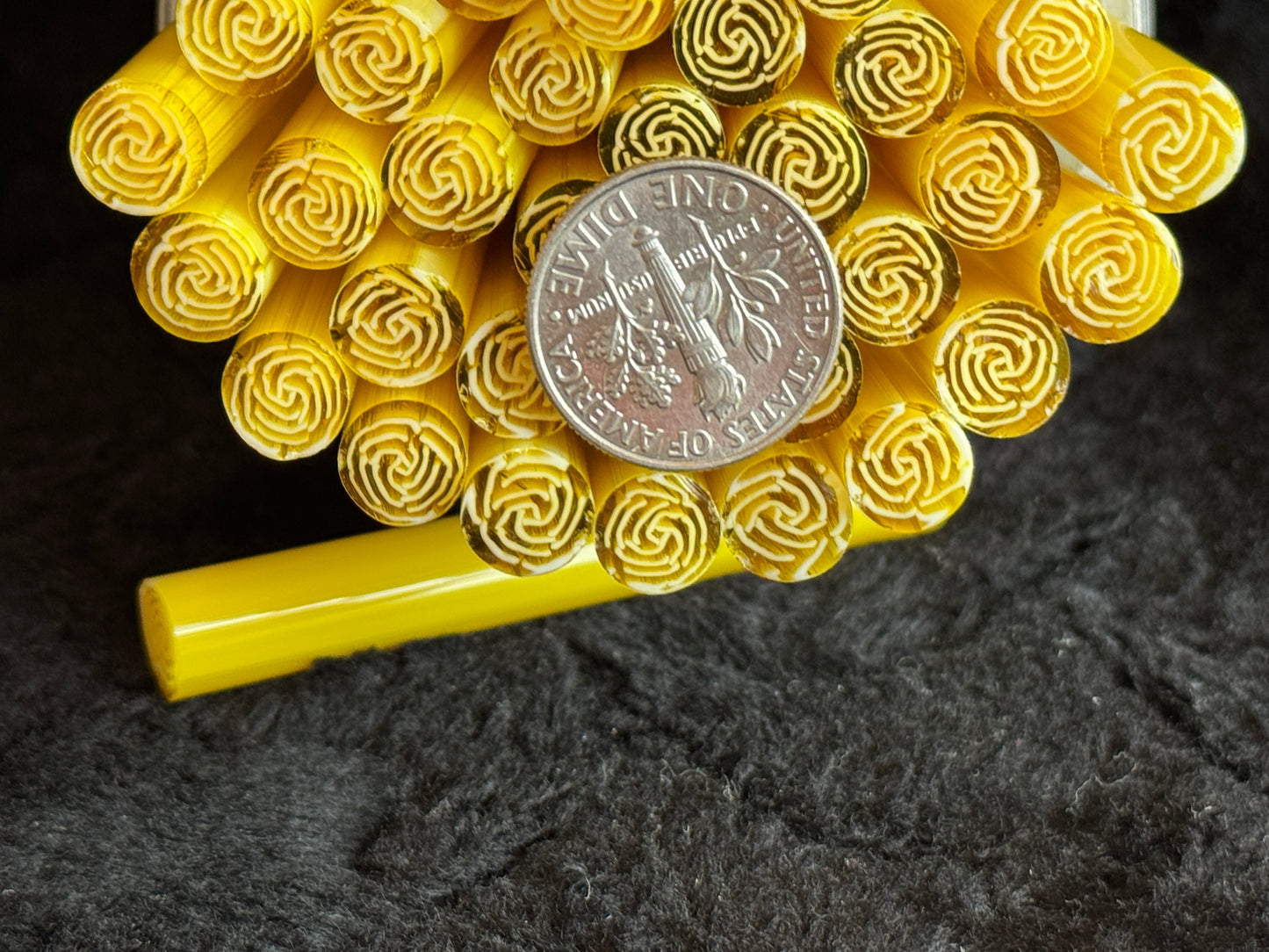 Yellow Roses, 1.10+oz, COE 96 Murrini Millefiori