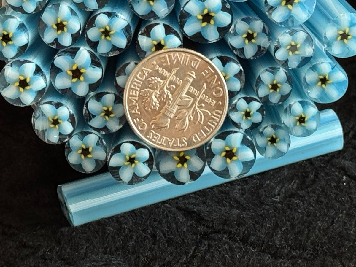 Baby Blues, 1oz, COE 96 Murrini Millefiori